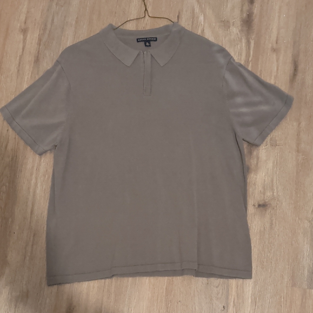 Banana Republic Taupe Short Sleeve Polo